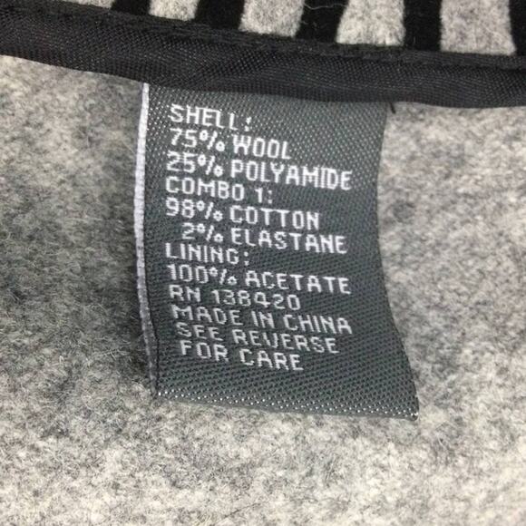 Etcetera Zebra Mock Collar Wool Blend Fleece Lined Long Sleeve 3/4 Coat Size 12 - Picture 7 of 13